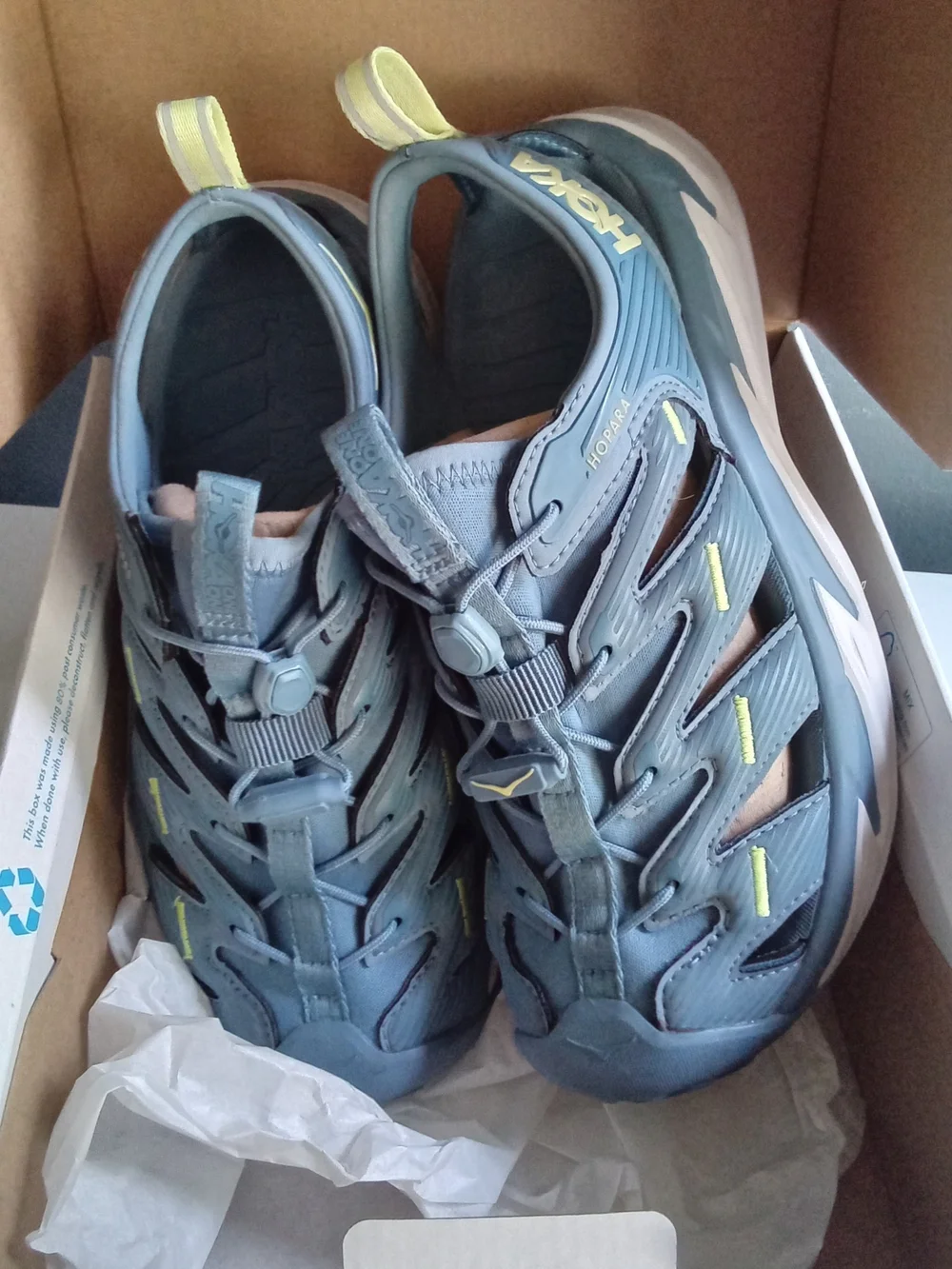 Hoka Hopara Womens Hiking Sandals Blue Lunar Rock 1106535 PBLR